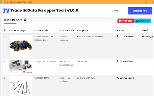 Trade IN Data Scrapper Tool