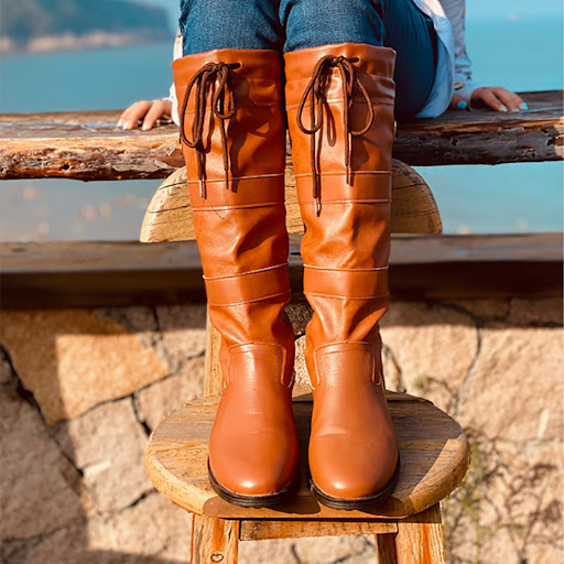 Title 6, Womens round toe thick heel boots for all-day ...