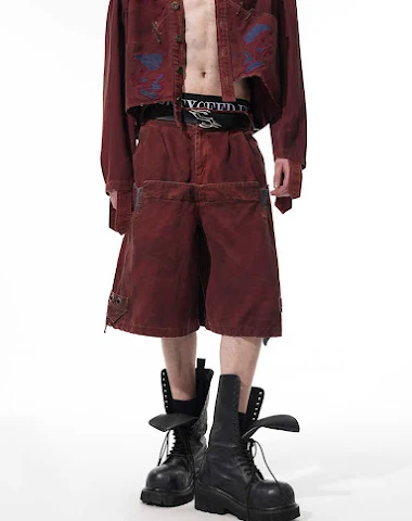 Herren Loose Cropped Hose mit Doppe - 0