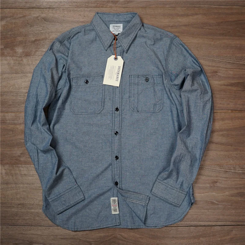Camicia casual da uomo con risvolto, vestibilità slim, stile retrò, manica lunga, taschino. Perfetta per un look versatile e sempre alla moda.