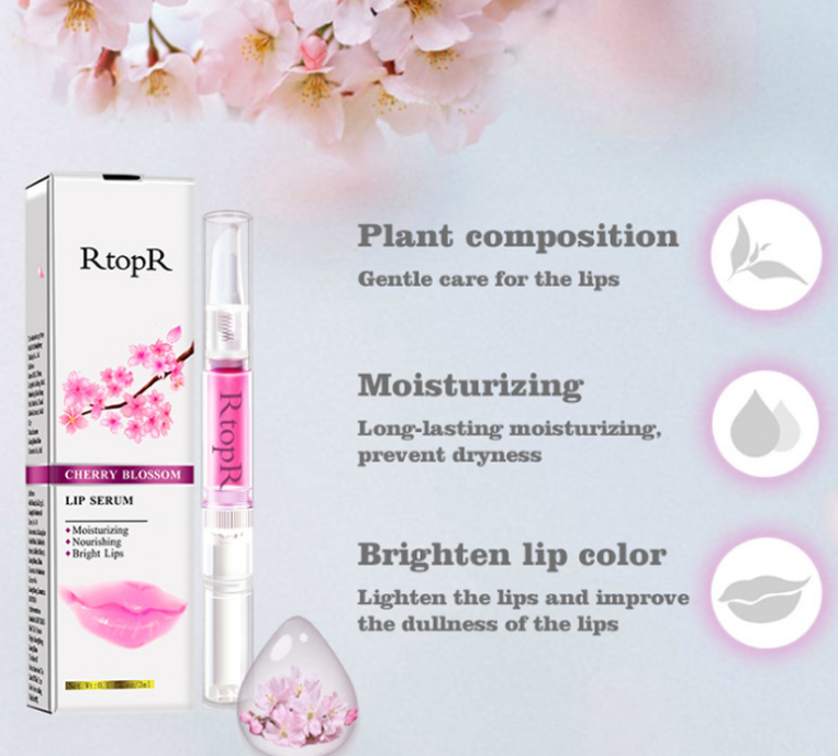 Cherry Blossom Lip Serum for hydrated, smooth lips. Enjoy revitalized lips with this nourishing lip treatment. Get lusci
