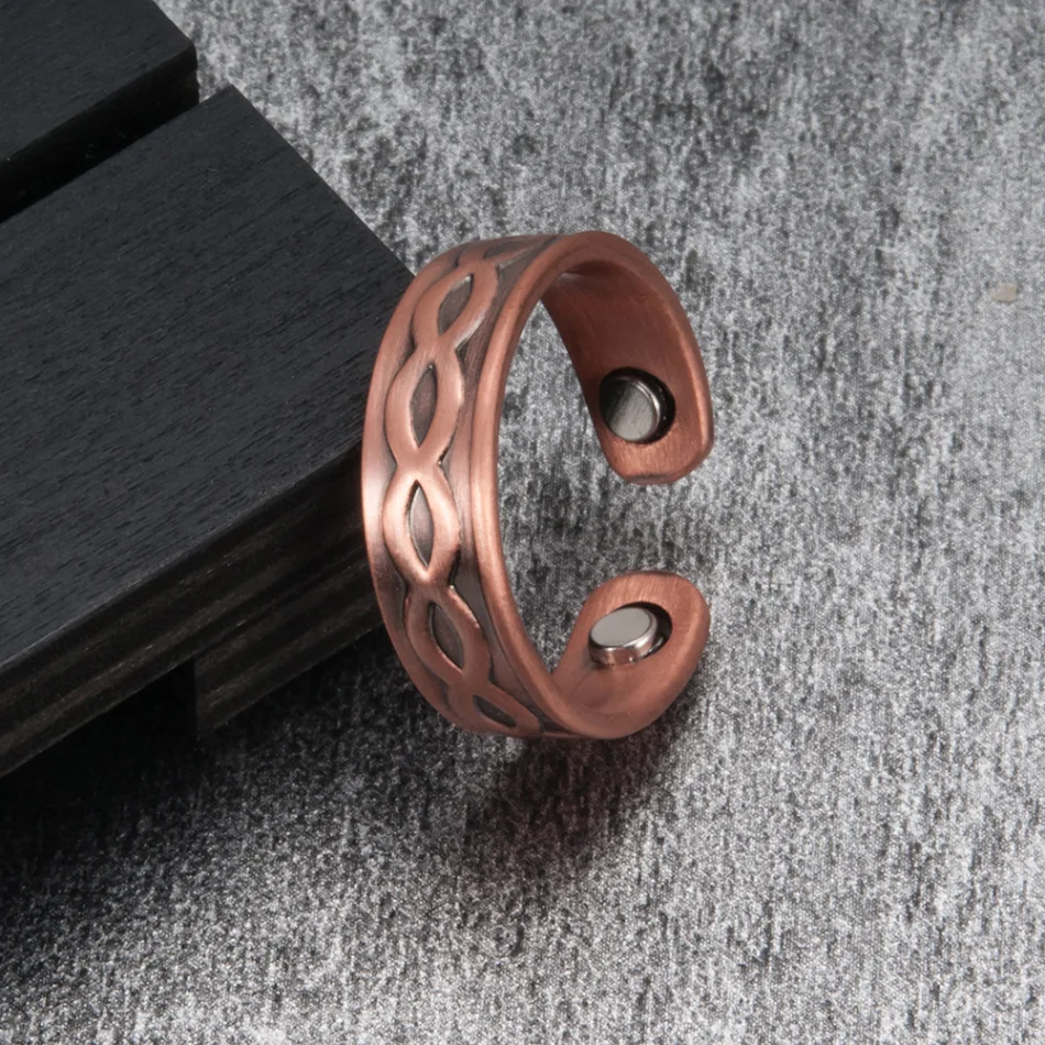 Bracelet magnétique en forme de 8 en cuivre pur, favorisant le métabolisme, améliorant le bien-être et soulageant la douleur naturellement.