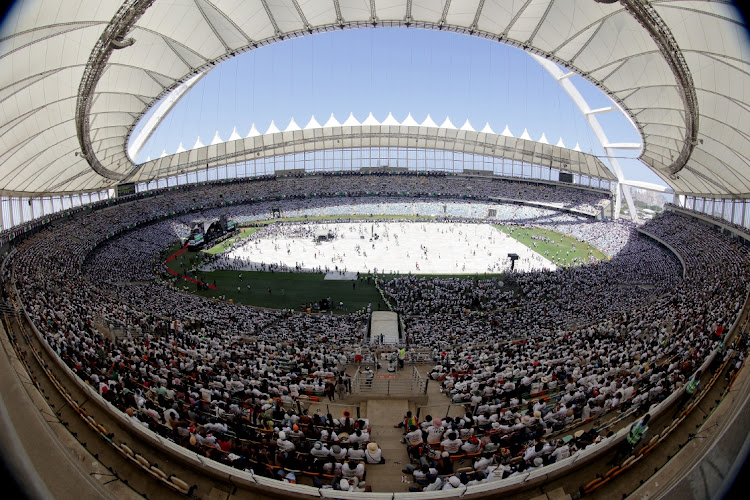 Inkatha Freedom Party members at the the launch of the party's election manifesto at Moses Mabhida Stadium in Durban. Photo: SANDILE NDLOVU