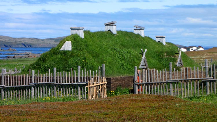 Re-creation of a Viking longhouse at L'Anse aux Meadows National Historic Site