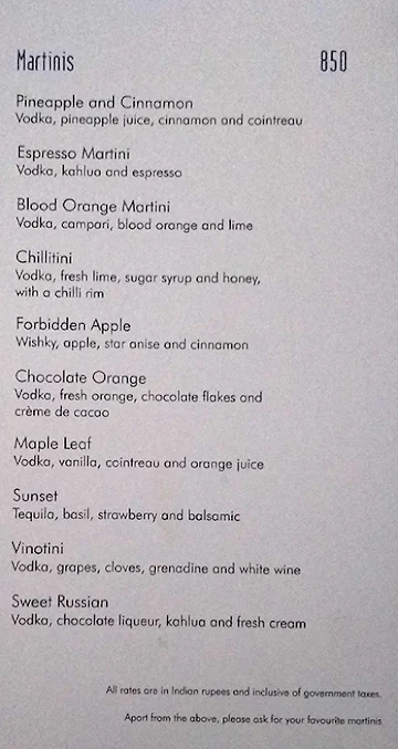 Blend - Taj Club House menu 