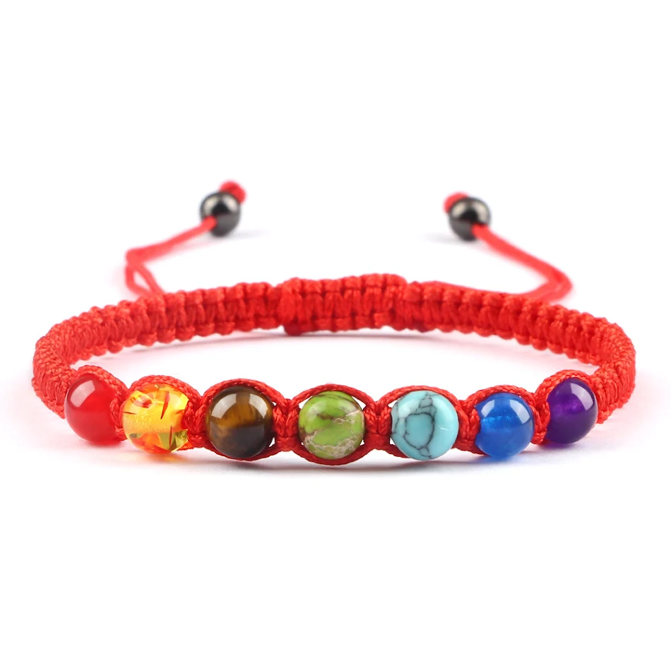 Pulsera de abalorios redondos de siete colores, accesorio elegante para añadir un toque vibrante y atractivo a tu estilo diario.