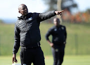 Papi Zothwane, coach of Uthongathi reacts during the GladAfrica Championship 2021/22 match between Uthongathi and Black Leopards at Princess Magogo Stadium, Durban, on 29 August 2021.