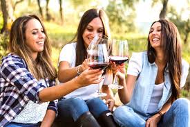 Australia Wine women drinking wine outside