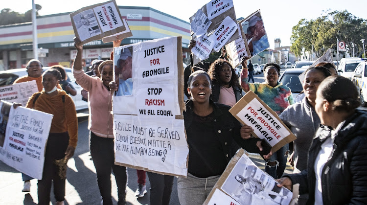 About 50 women from Du Noon protested outside the Wynberg magistrate's court in Cape Town on June 6 2022, demanding no bail for the suspects in the Abongile Mafalala murder case. Mafalala was stoned, beaten and set alight by a mob that wrongly believed he had abducted a child in Parkwood. File photo.