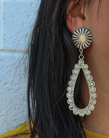 Pendientes de tuerca vintage con fo - 0