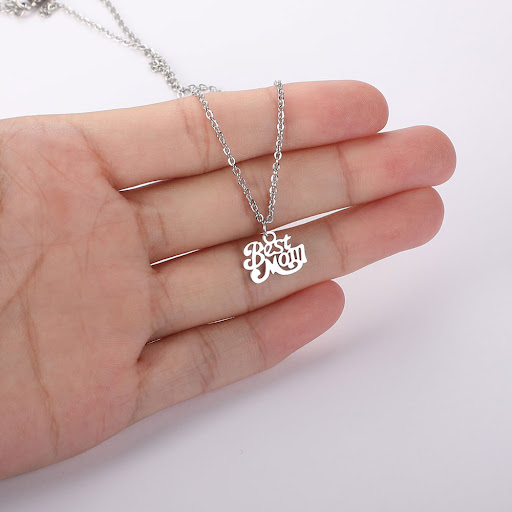Title 6, Stainless Steel Best Mom Charm Necklace Family ...