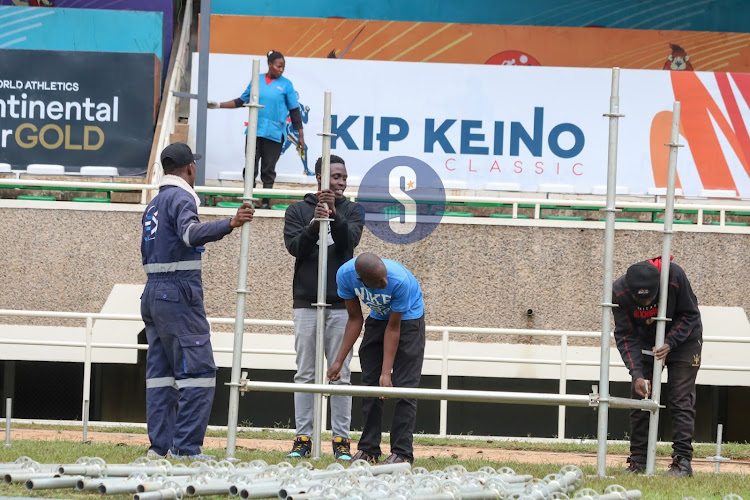 Preparations at Kasarani Stadium on Friday, August 5,222, for the Azimio Coalition final rally.