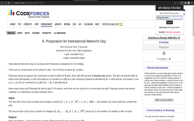 CodeForces Alt. Id Submission Checker