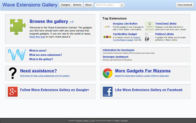 Wave Extensions Gallery chrome extension