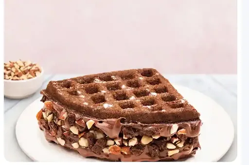 Almonds Brownie Waffle Sandwich