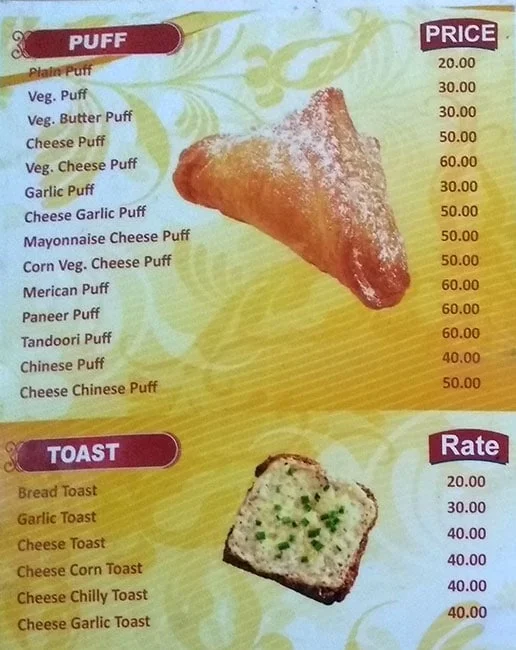 Anu Fast Food menu 