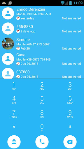 Dialer theme Flat Sky Azure