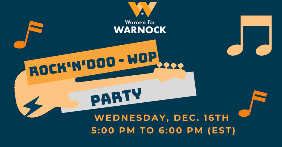 Warnock Rock'n'Doo-wop Party Wednesday Dec. 16th 5pm to 6pm EST
