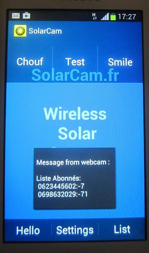 Control your SolarCam