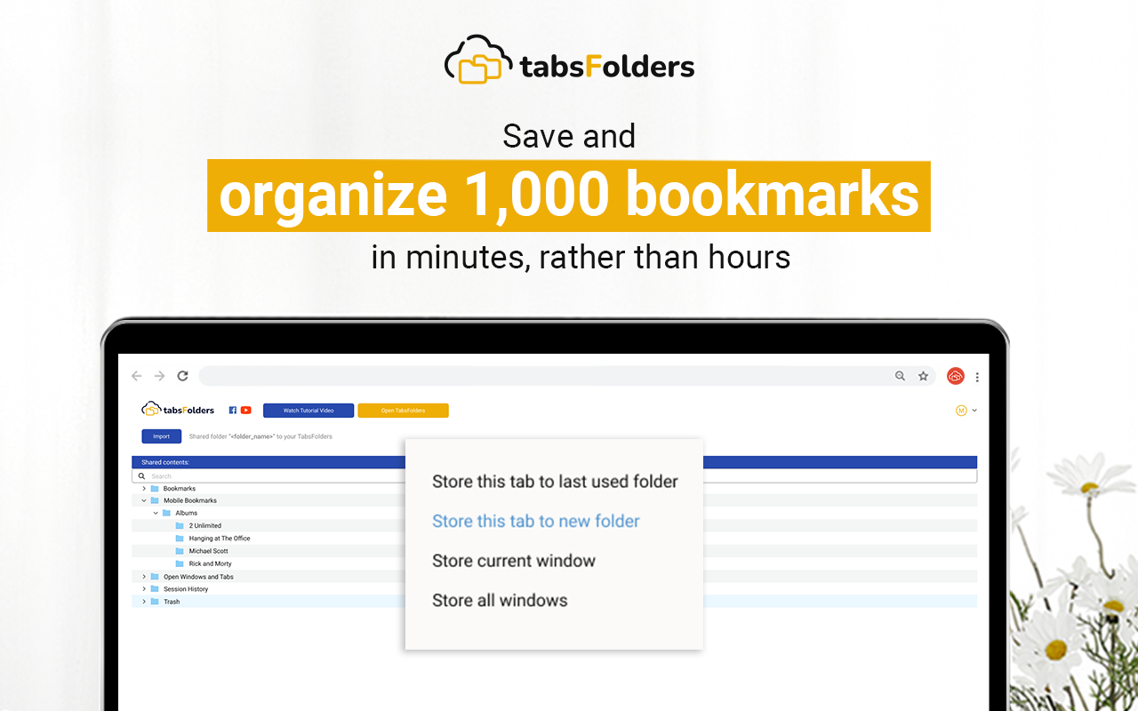 TabsFolders Tab & Bookmark Manager Preview image 5