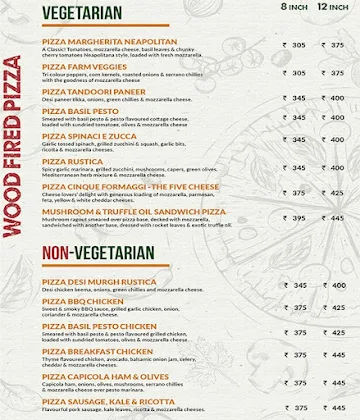 Tossed Pizzeria menu 