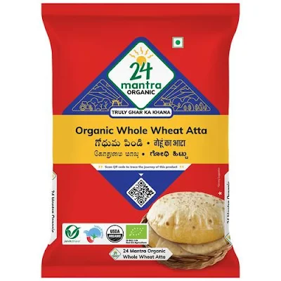 24 Mantra Organic Whole Wheat Atta - 5 kg