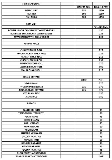 Sardar Da Dhaba menu 