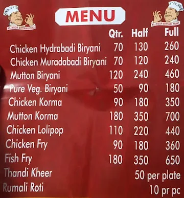 Al-Noor Biryani Point menu 