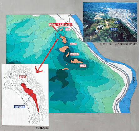 備中松山城：中太鼓の丸跡にあった全体の案内図