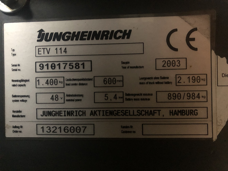 Изображение от JUNGHEINRICH ETV 114