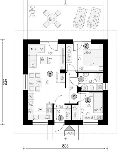 Dom Parterowy 21 - Rzut parteru