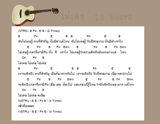 คอร์ดกีต้าร์ คอร์ดเพลง