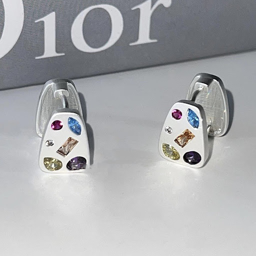 Title 1, T-shaped Color Zircon Earrings Female Ins Style...