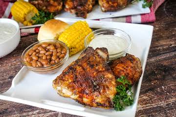 Grill Chicken Thighs w/ White Barbecue Sauce