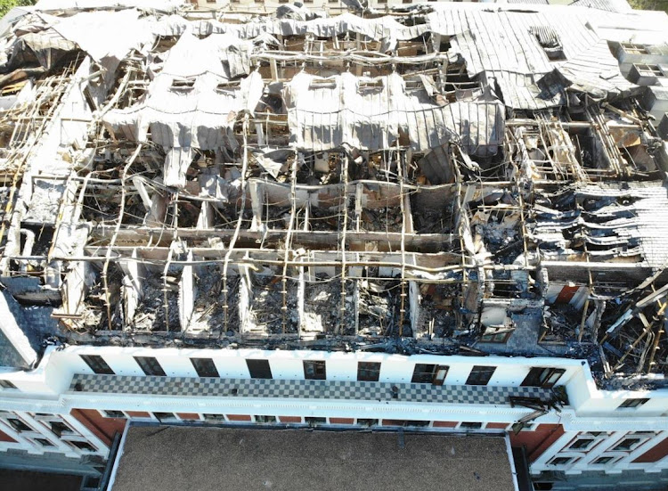 A drone photograph of the roof of the National Assembly.