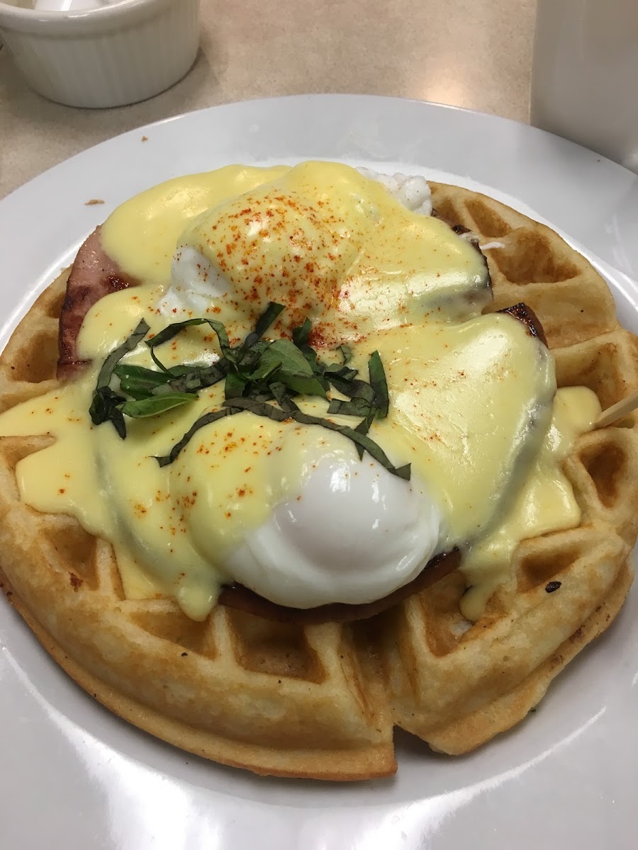 Gluten free waffle benedict