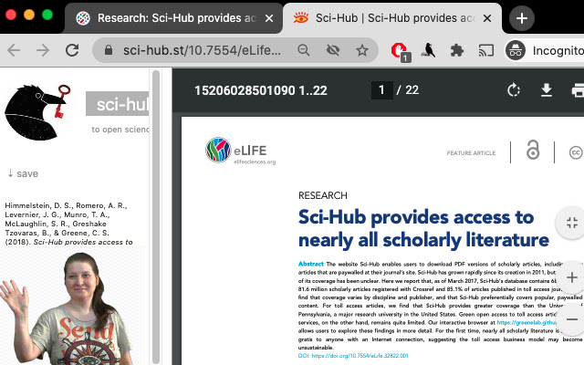 Sci-Hub X Now! chrome extension