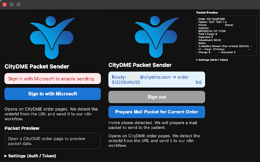 CityDME Order Sender