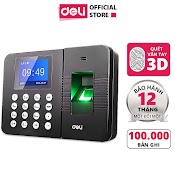 Máy Chấm Công Quét Vân Tay Deli Chính Hãng - Màn Hình 2.4 Inch, Cổng Kết Nối Usb - Nhiều Ngôn Ngữ - E3960