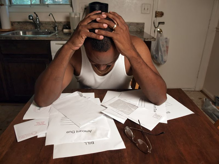 Stress is mounting for many South Africans with no income and bills pilling up. Stock photo.
