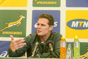 Head Coach Rassie Erasmus of the Springboks during the South African national mens rugby team announcement press conference at Tsogo Sun Montecasino on June 07, 2018 in Johannesburg, South Africa.