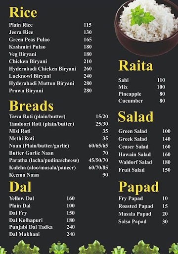 Troika menu 