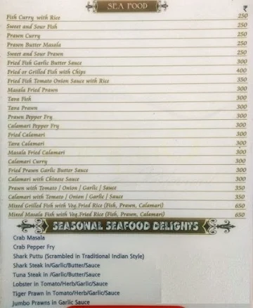 Bambino Beach Restaurant menu 