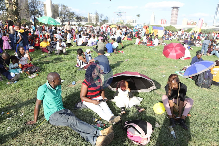 Families celebrate Christmas festivities Uhuru Park environs on December 25, 2022.