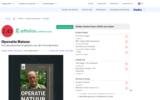 Attalos - bol.com listing content score