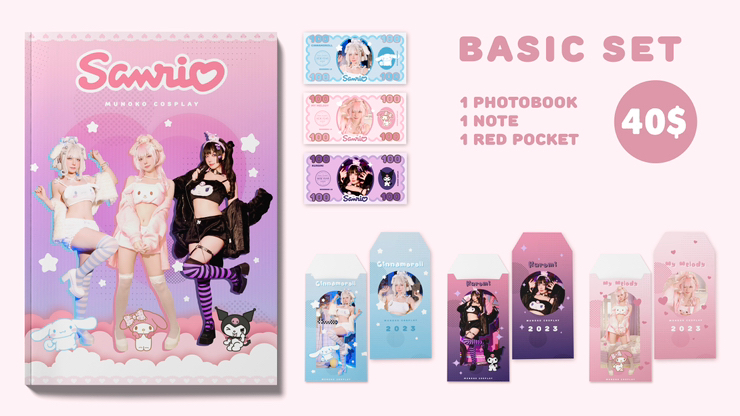 【Basic set】：($40 SGD） 
☑️1 angpao red packet (random choice or you can write down in the remark you may have chance to get the character you want)
☑️1 note
 # Full Amount Price : $43 SGD