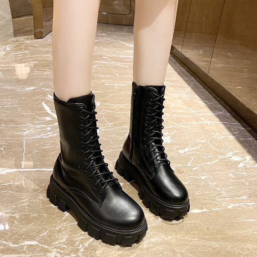 Title 6, Womens Platform Martin Boots Mid Boots with Si...