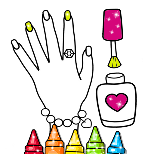 Glitter Nail Drawing Book and Coloring Game