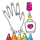 Glitter Nail Drawing Book and Coloring Ga 5.0 APK 下载