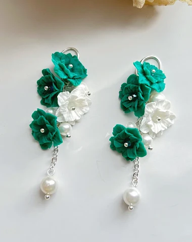 Soft Ceramic Rose Lover Earrings. D - 3